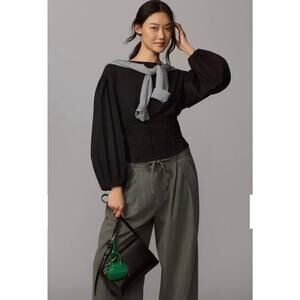 Anthropologie Balloon-Sleeve Corset Top